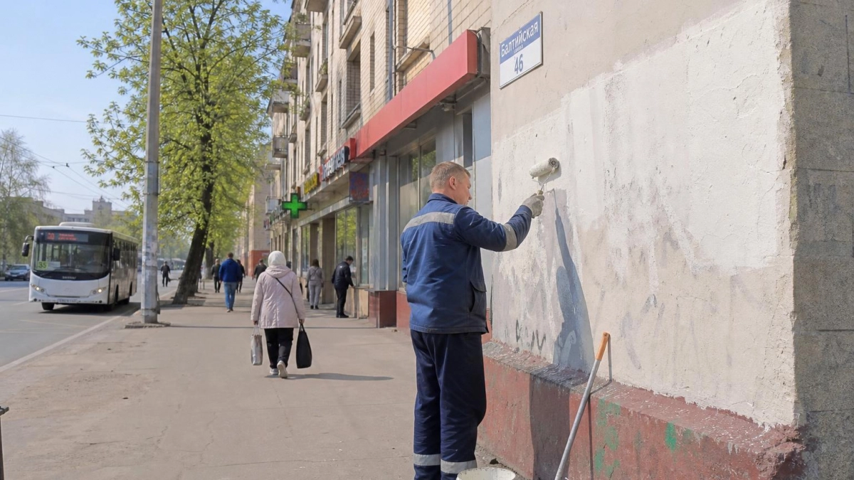 В Курске закрасили 55 надписей с наркорекламой в рамках «Чистого города»
