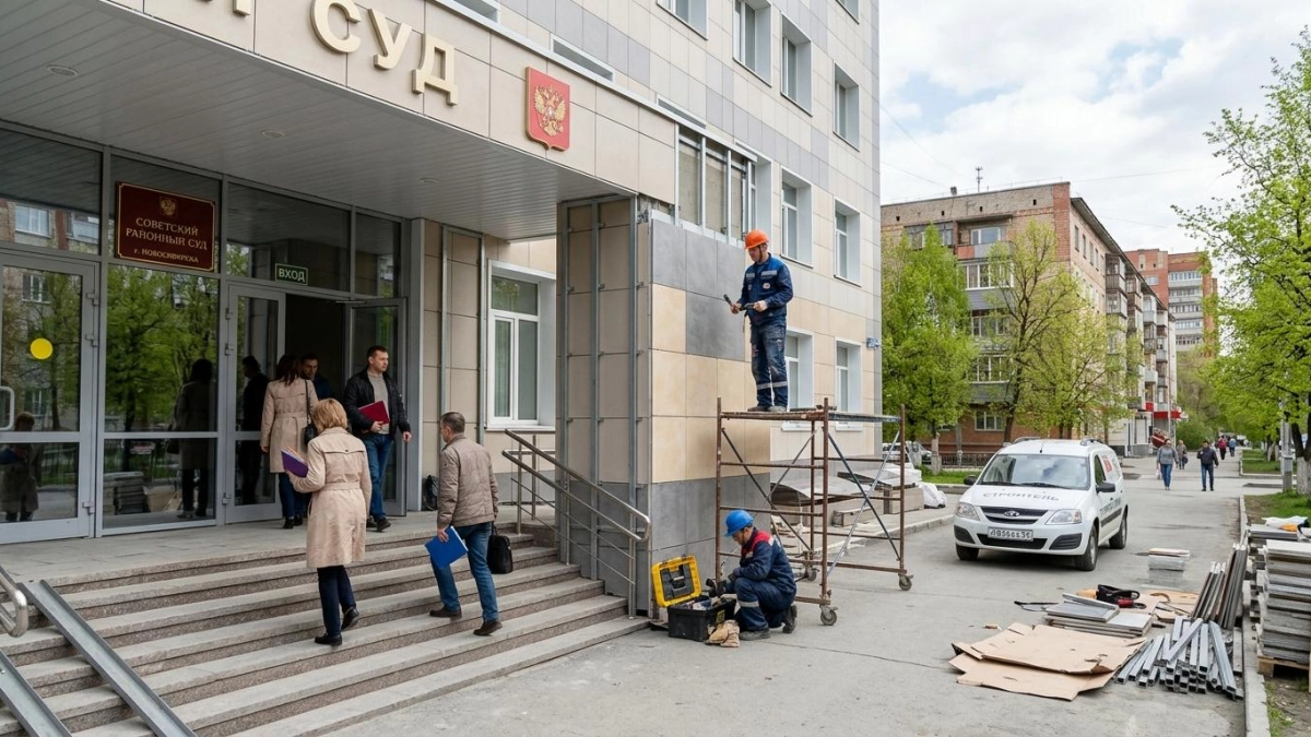В Курске обновили фасады двух районных судов: керамогранит вместо старой отделки