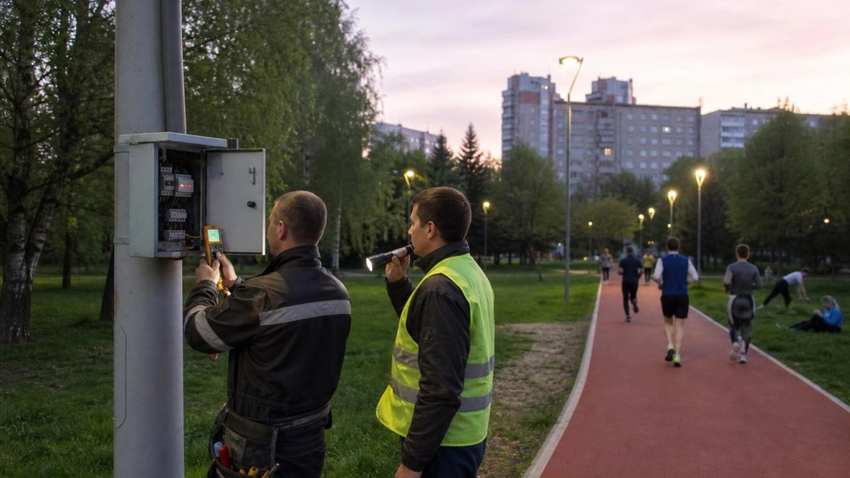 На беговой дорожке Боевки частично вернули свет — работы завершат к выходным