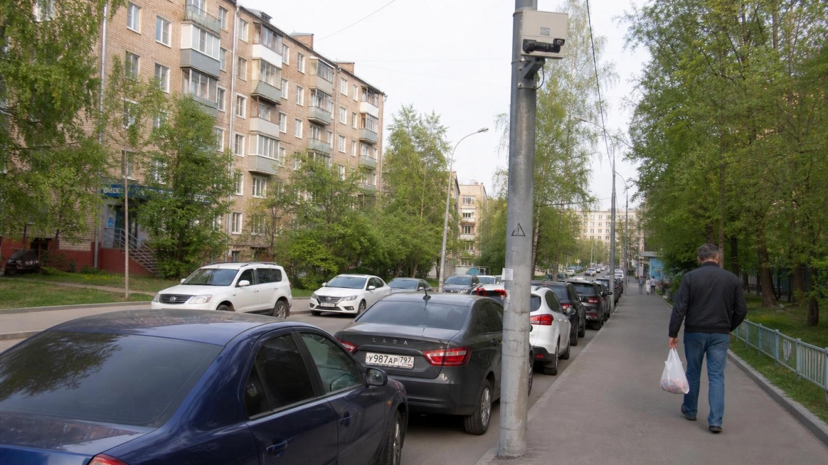В Курске на улице Золотая появилась круглосуточная камера фиксации парковки