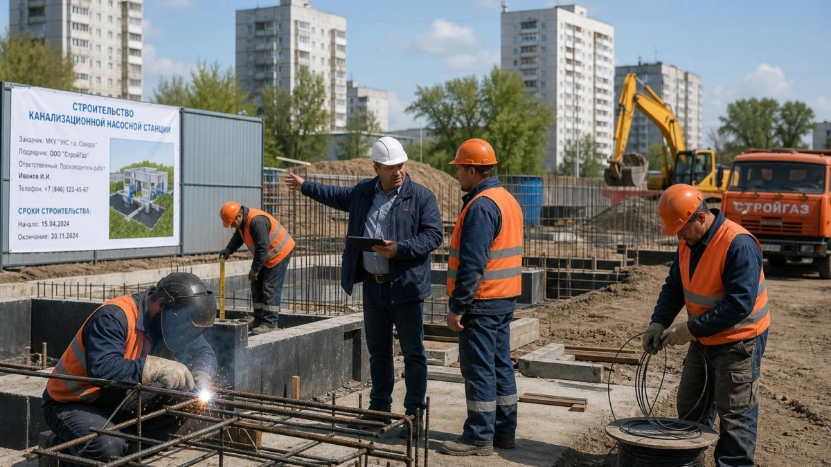 КНС на Смородиновой в Курске готова наполовину и сдаётся в срок