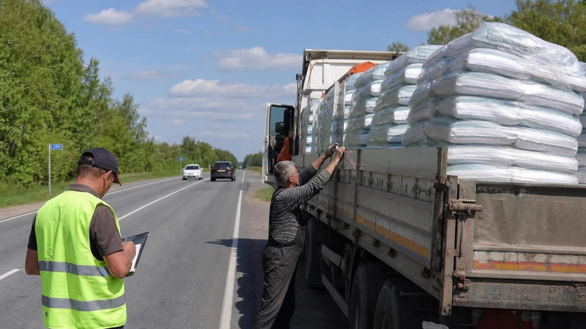 Рассыпавшиеся удобрения спровоцировали тройное ДТП на трассе Курск–Касторное