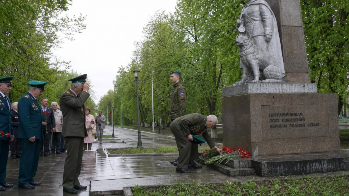 В Курске отметили 108-летие пограничной службы: награды и цветы у памятника