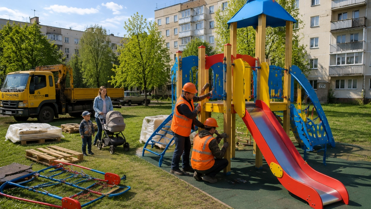 Курская область построит 100 детских площадок — после рекордных 142 в прошлом году