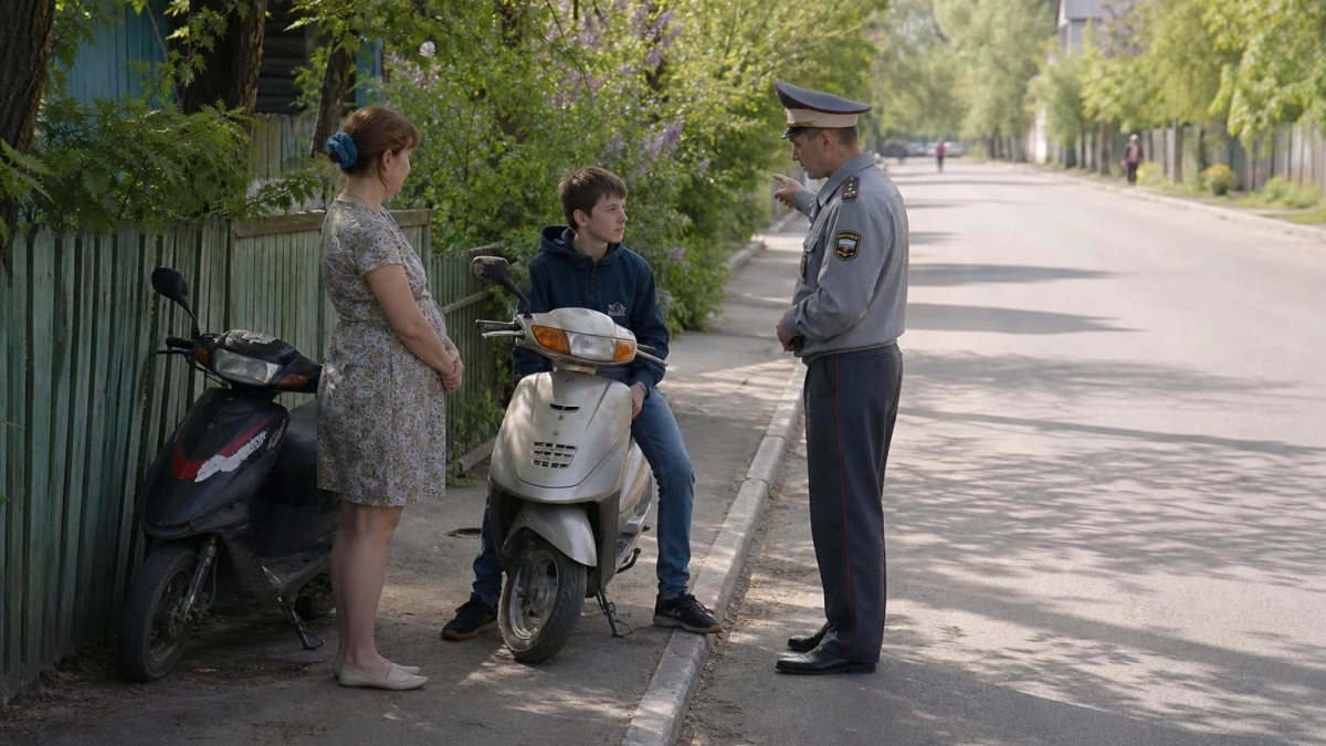 Братья 12 и 14 лет гоняли на скутерах по Курску — штраф получила мама