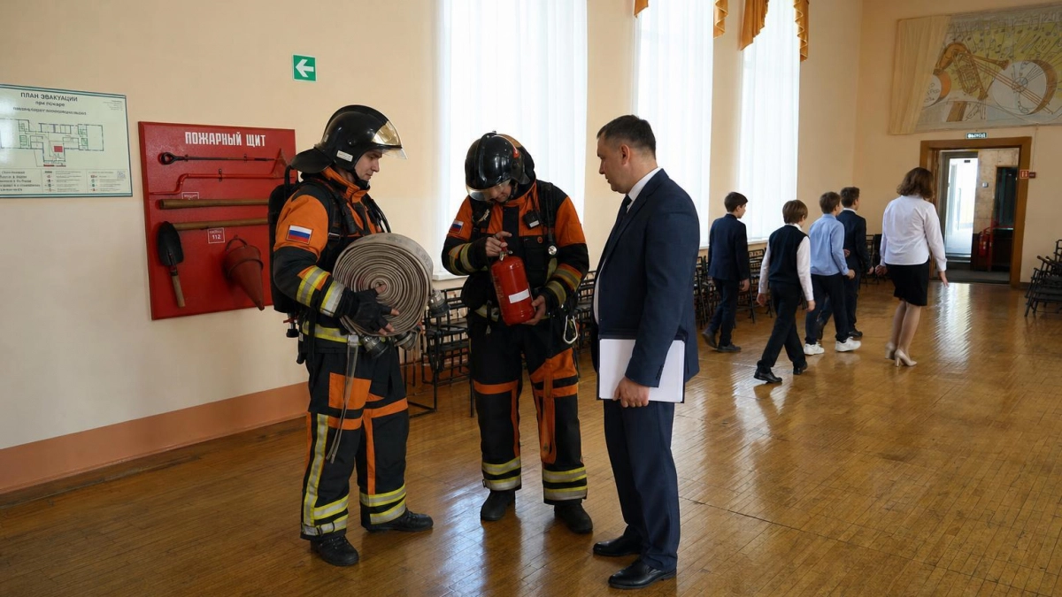 МЧС устроило учебный пожар на 100 м² в курской гимназии №4