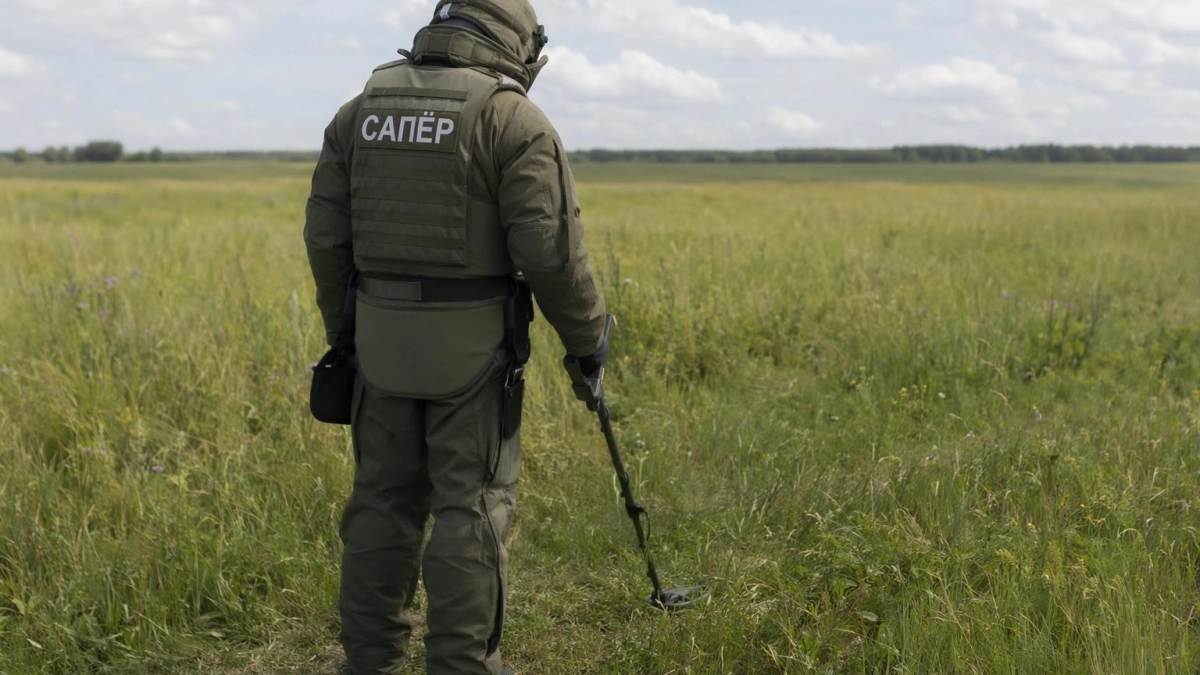Сапёры группировки «Север» очищают от боеприпасов ВСУ поля и огороды Курского приграничья