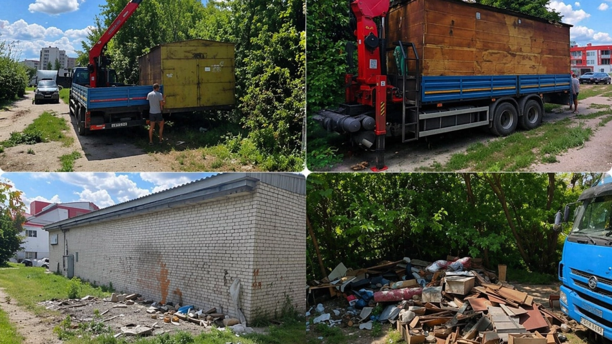В Курске снесли 9 незаконных гаражей, мешавших сетям и благоустройству