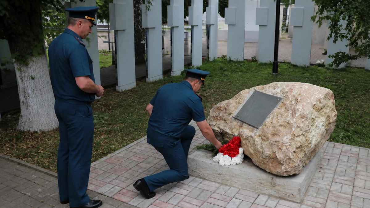 Курские спасатели в годовщину почтили память погибших в Пристенском районе пиротехников