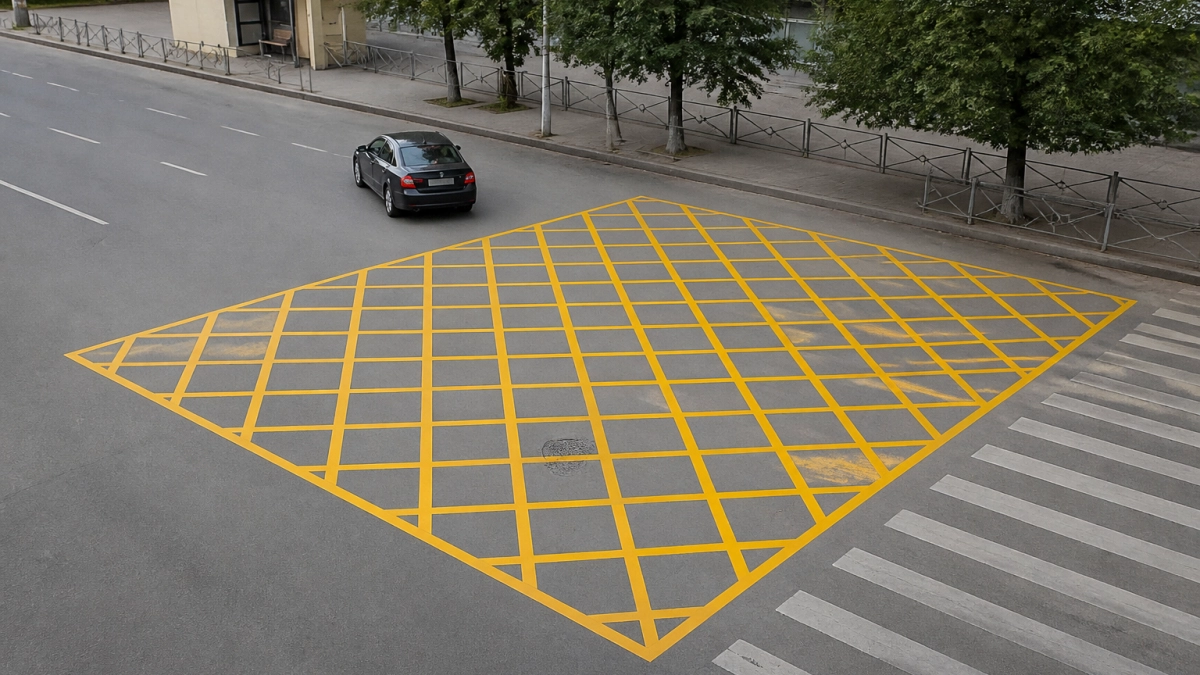 В центре Курска нанесли первую вафельную разметку на проблемном перекрестке