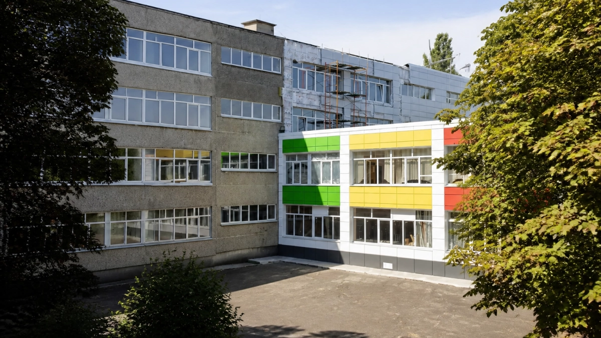 В трех школах Курска по Народному бюджету обновляют спортзал, санузлы и фасад