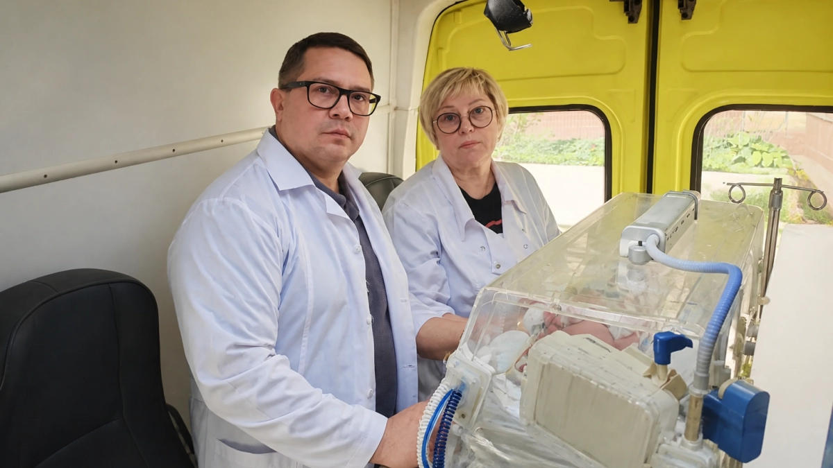 Новорожденного с врожденным пороком сердца бережно доставили из Курска в Москву