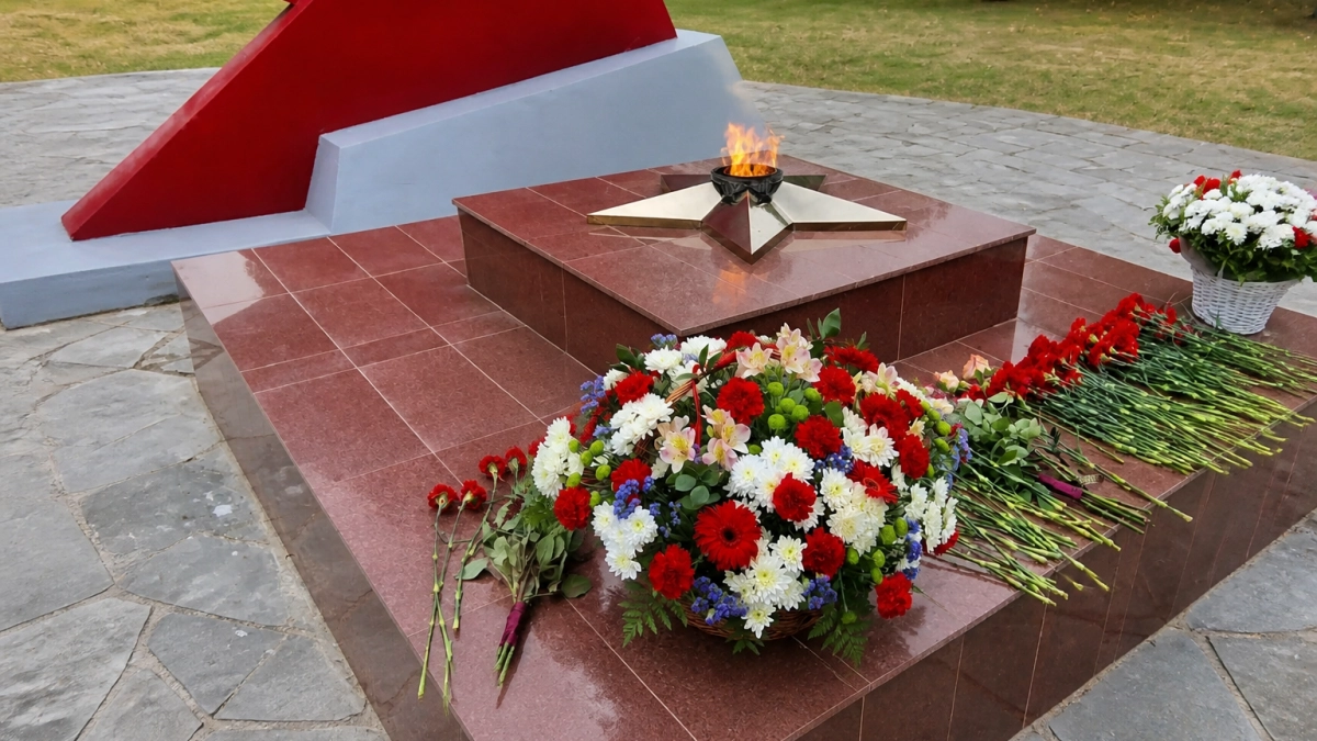 В Курчатове впервые зажгли Огонь Памяти от Вечного огня Курска