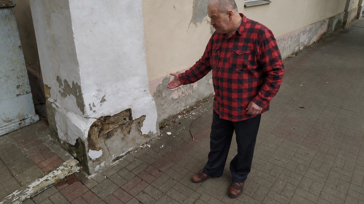 В Курске с векового здания исчезла редкая табличка об уровне воды