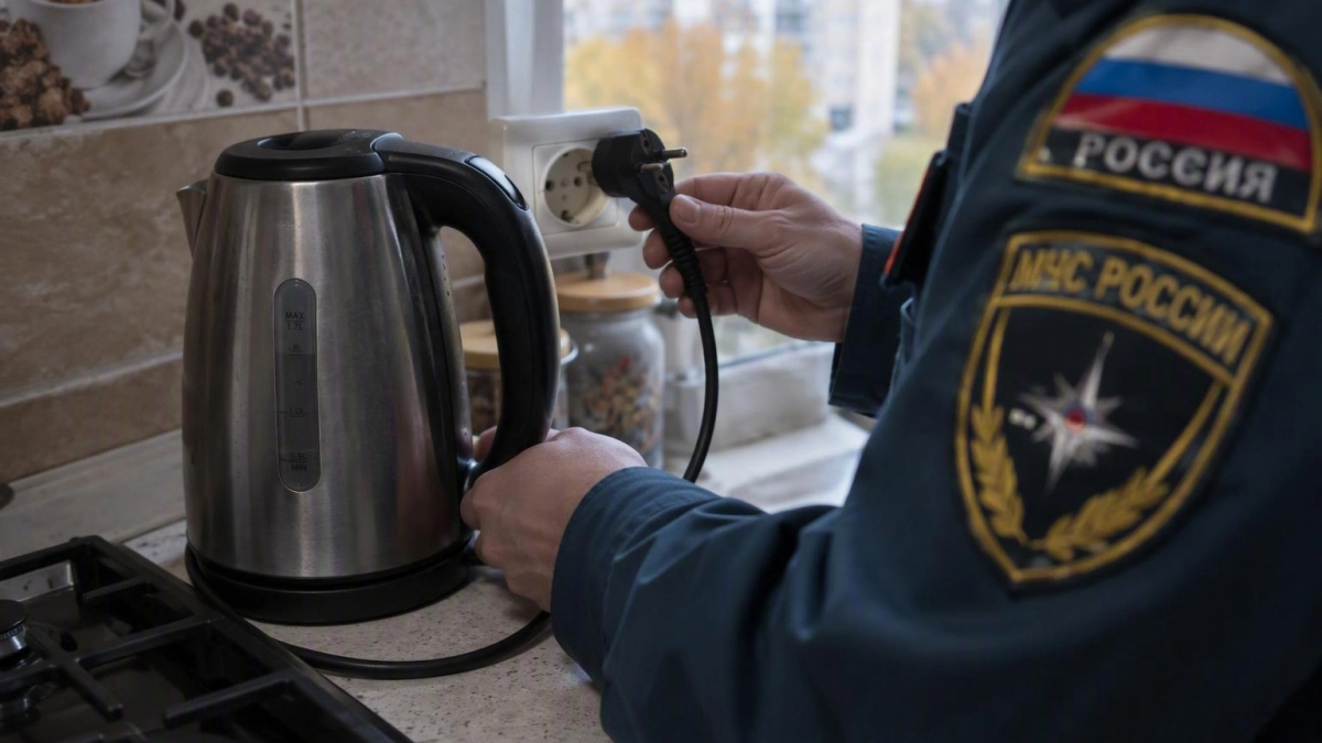 В посёлке под Курском короткое замыкание чайника вызвало задымление в доме