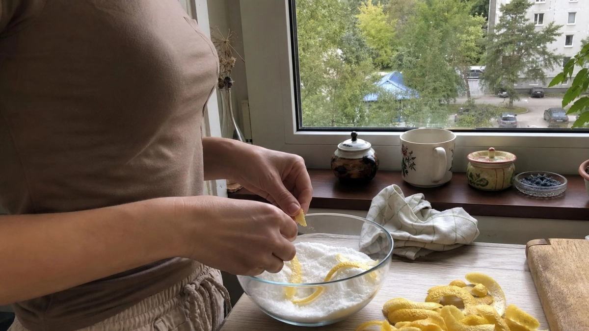 Выкинула всю химию из шкафа: смешиваю лимонные корки с содой и отмываю любую грязь в доме до блеска за копейки