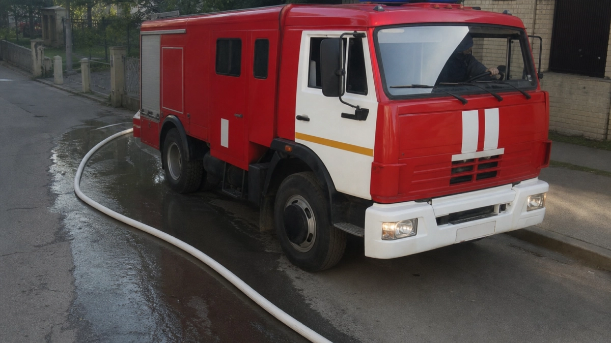В Курске пожарным пришлось идти к вызову пешком из-за заставленного проезда