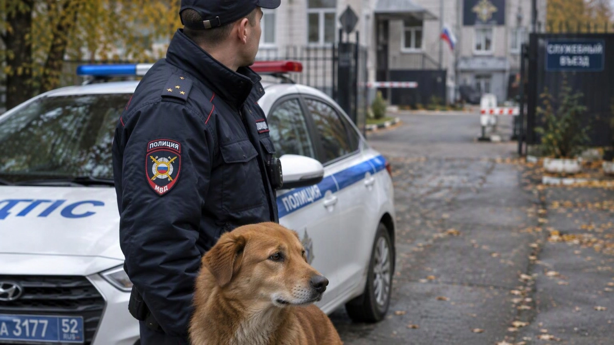 В Железногорске пёс Рыжик каждый день выходит на дежурство с полицейскими